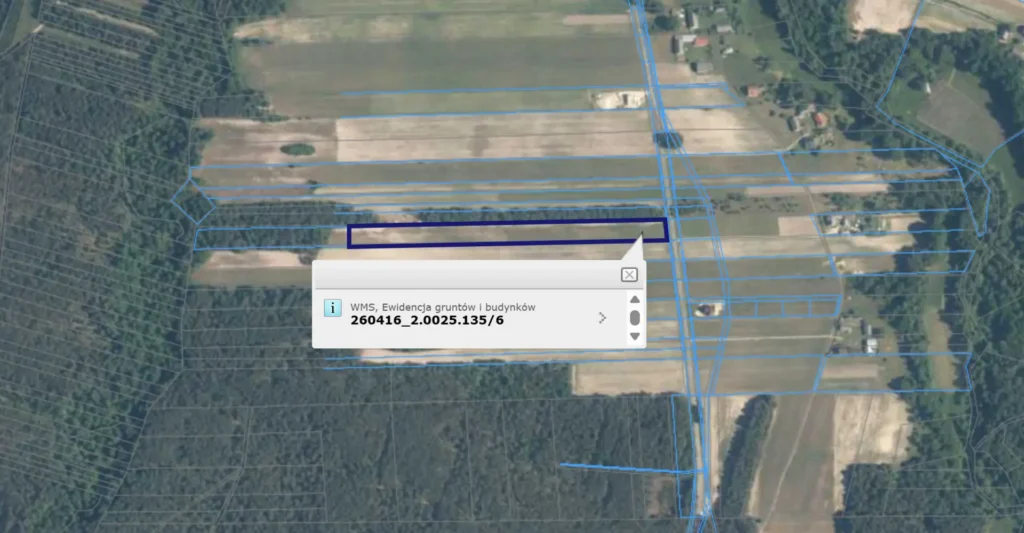 Podział działki z widoku satelitarnego