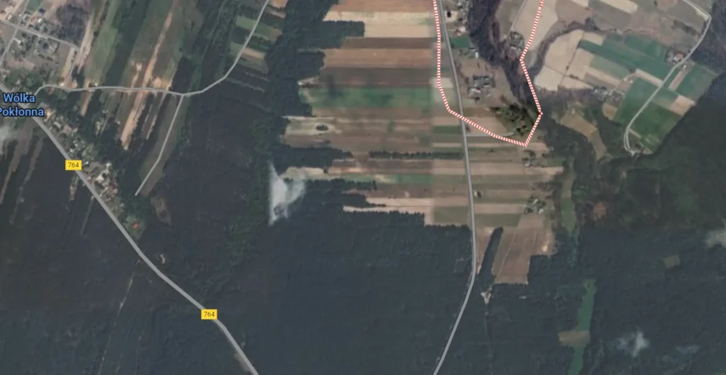 Działki z widoku satelitarnego